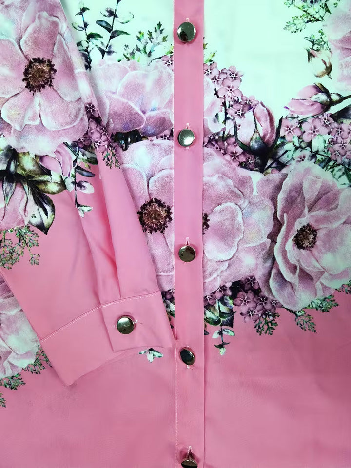 Yaleian - Camicia Floreale con Bottoni