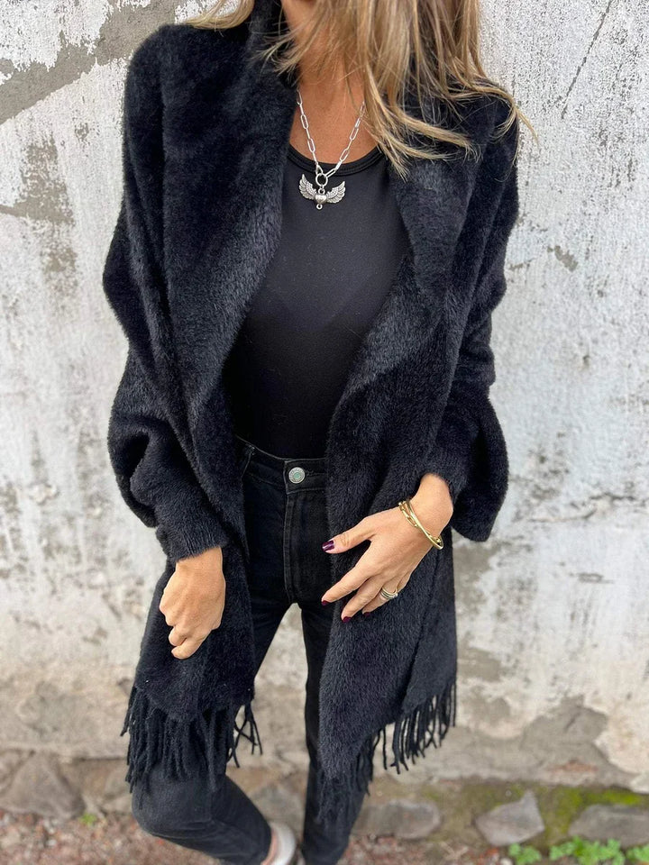 Ellyse - Cappotto Con Frange e Maniche Lunghe