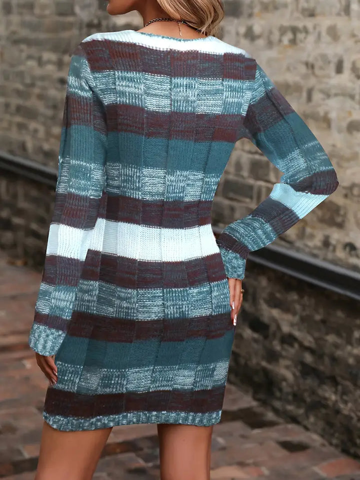Begum - Abito Casual a Maniche Lunghe Con Maglione Lavorata