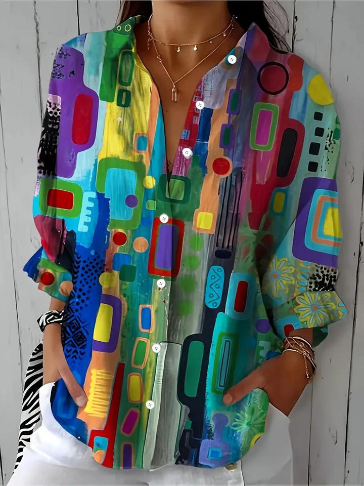 Hunia - Camicetta Elegante Multicolore