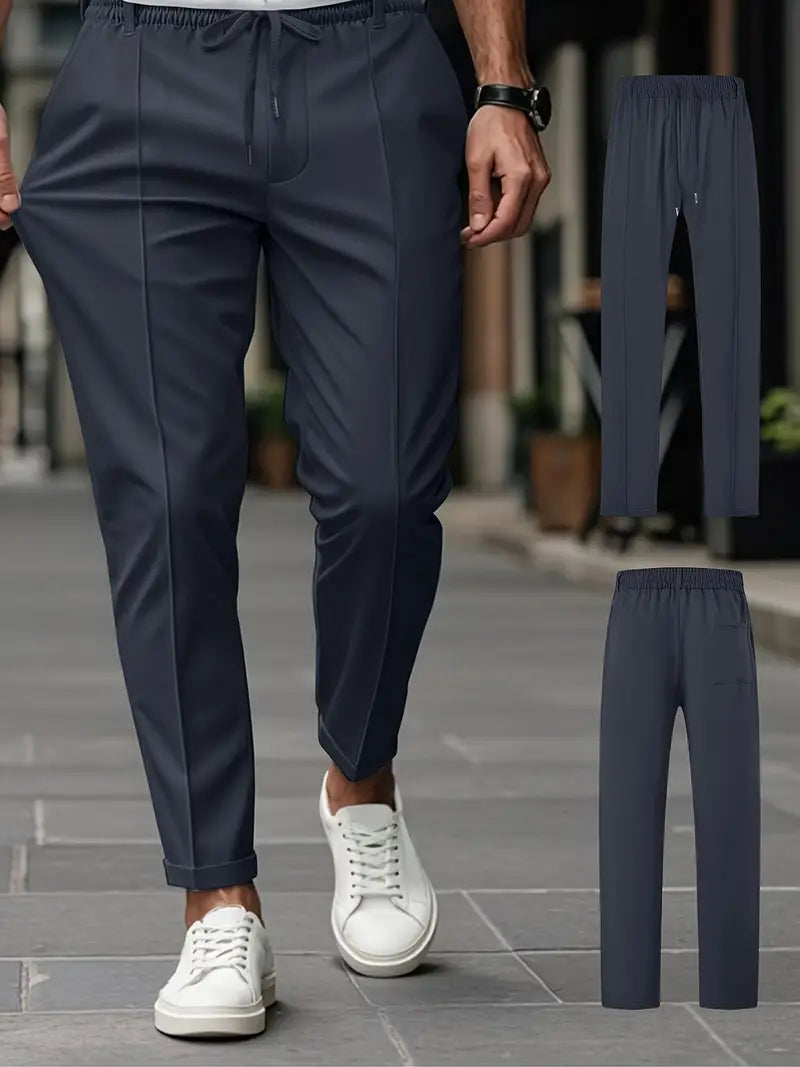 Crawford - Casual Vestibilità Slim Pantaloni Con Elastico in Vita