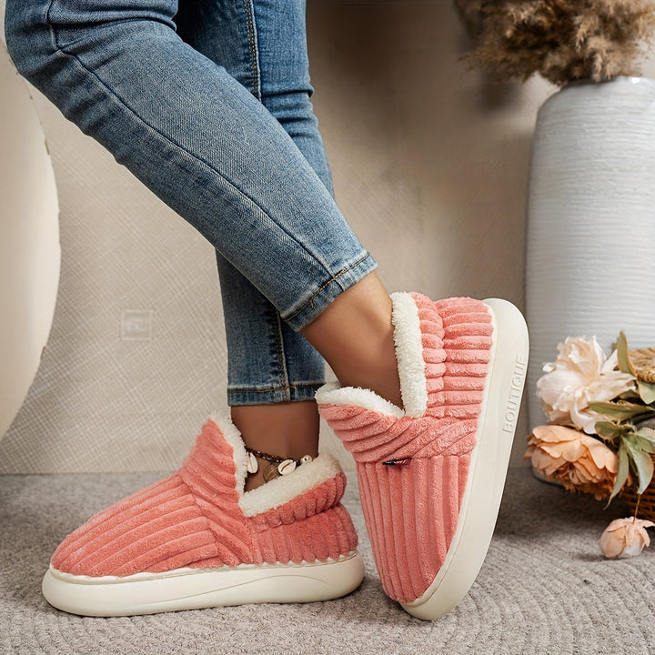 Keziban - Pantofole Slip-on a Coste con Fodera in Peluche