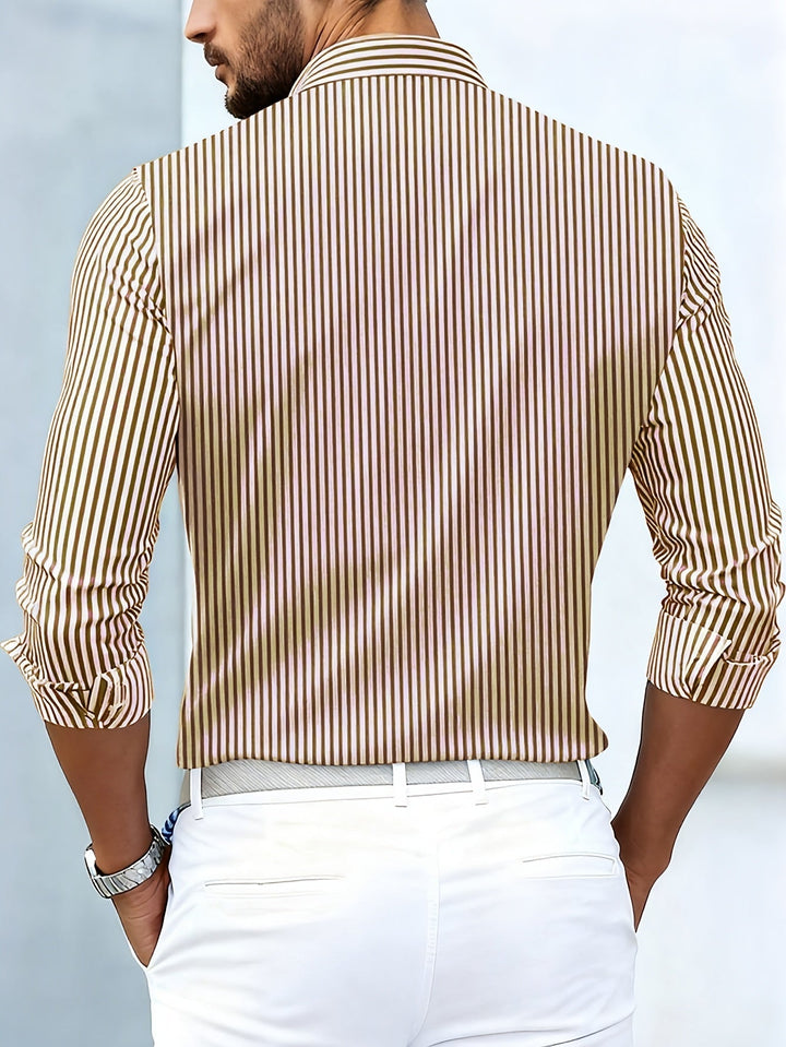 Emmerson - Camicia Vintage a Righe a Maniche Lunghe
