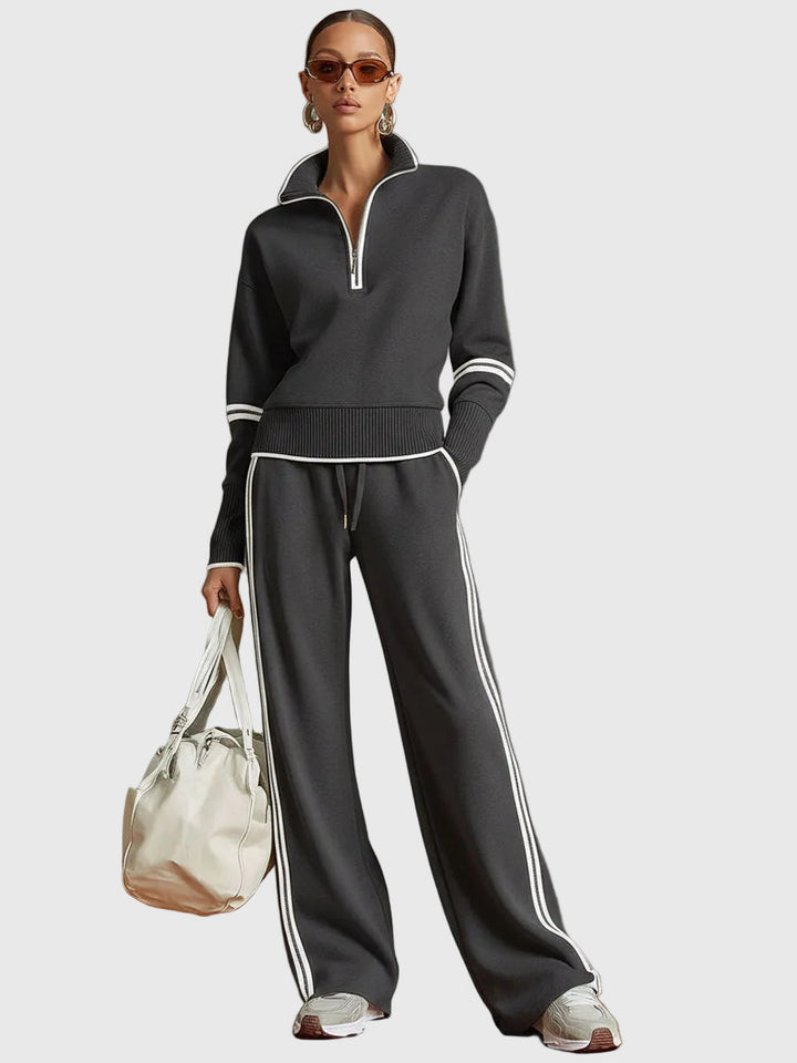 Minrada - Set Composto da Camicetta e Pantaloni a Pieghe larghe
