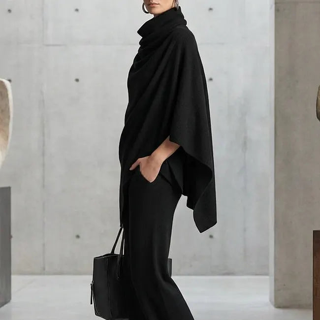 Deidraa - Set Composto Da Mantella Con Collo a Cappuccio E Pantaloni a Gamba Larga