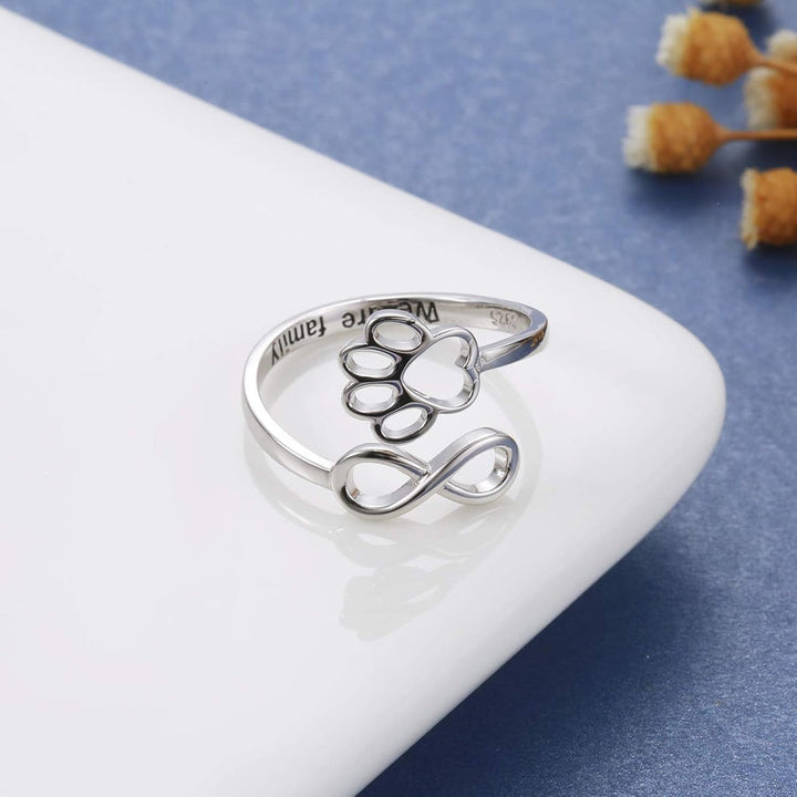 HeartPaw - Anello Realizzato a Mano con Impronta di Zampa e Cuore