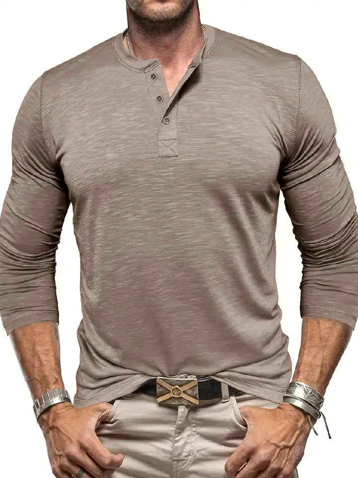 Randell - T-Camicia Casual a Maniche Lunghe