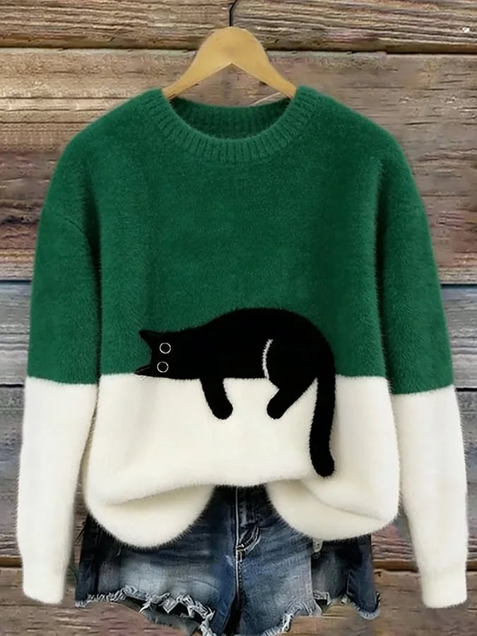 Zaidia – Maglione Lavorato a Maglia Con Grazioso Gatto