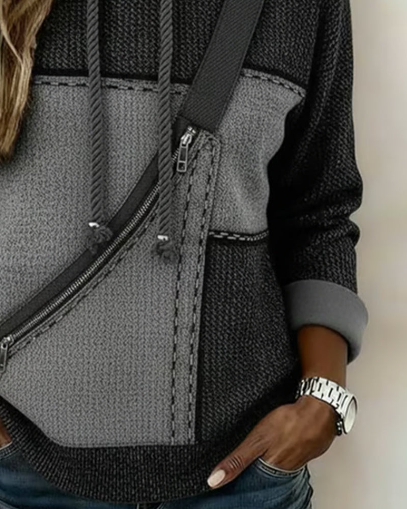 Eija - Felpa Con Cappuccio Colore Block Alla Moda