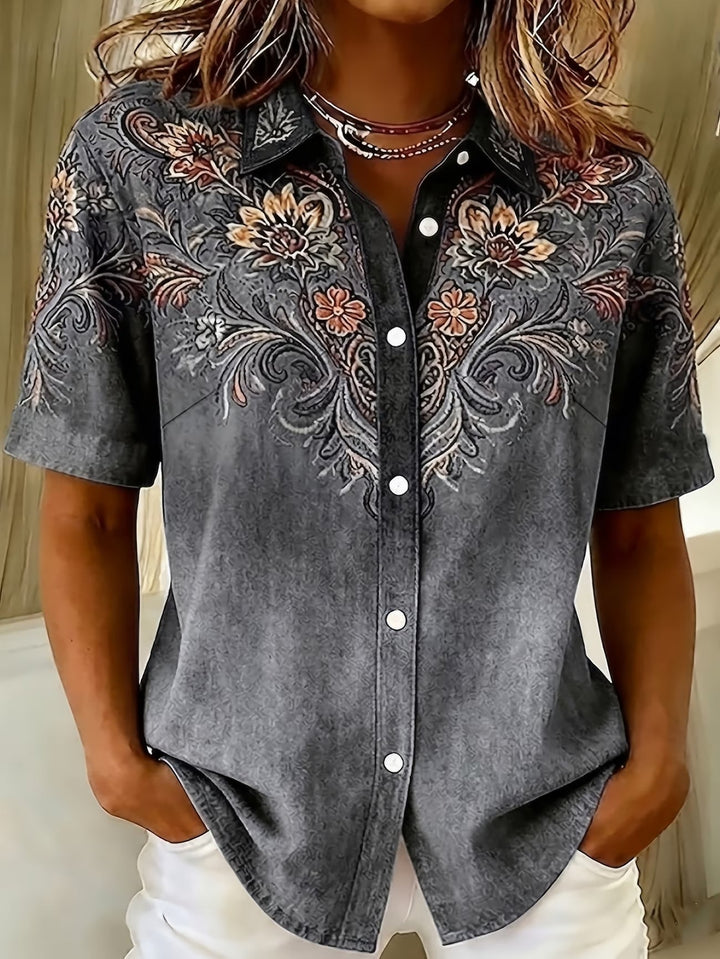 Marcelena - Camicia Casual a Maniche Corte Con Bottoni