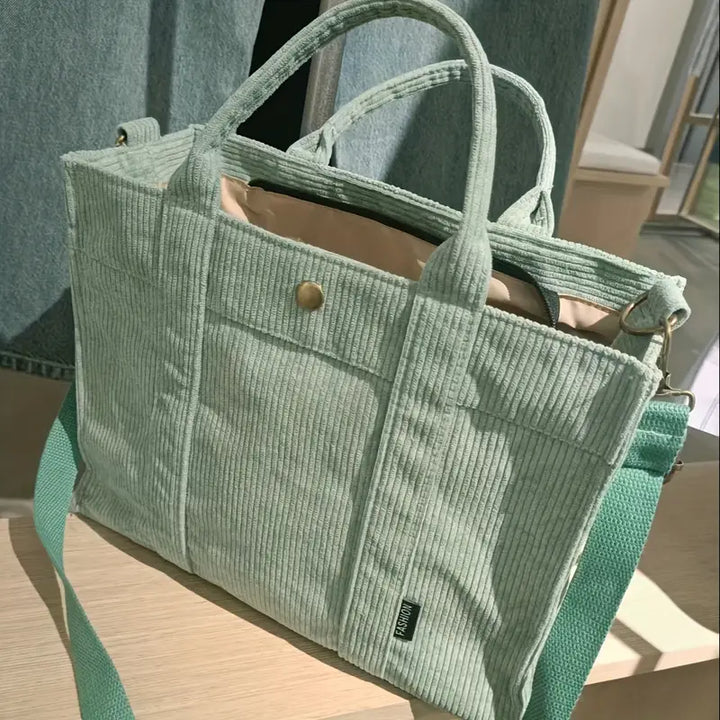 Marella - Borsa Tote In Velluto a Coste Di Ispirazione Vintage