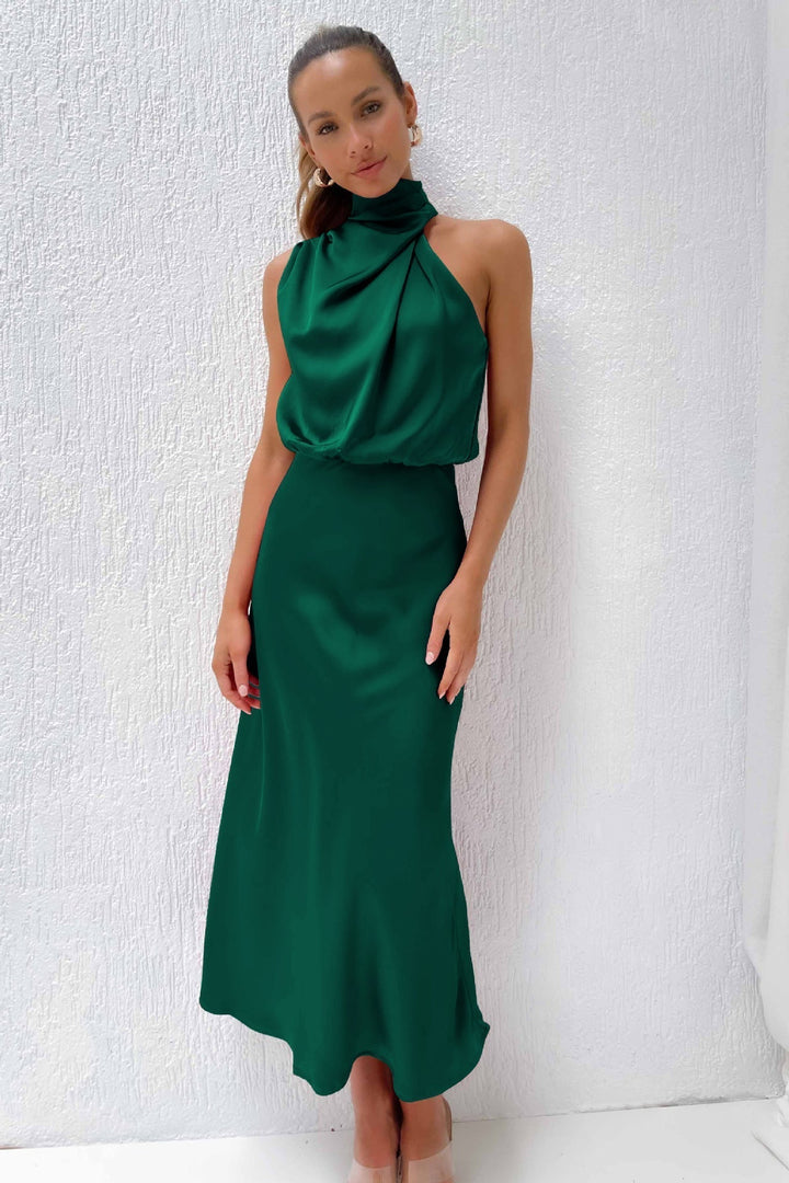 Justyna – Abito lungo con scollo all'americana