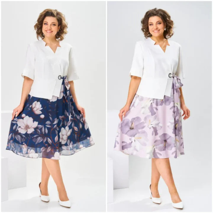 Barnes - Abito midi con Stampa Floreale e Giacca
