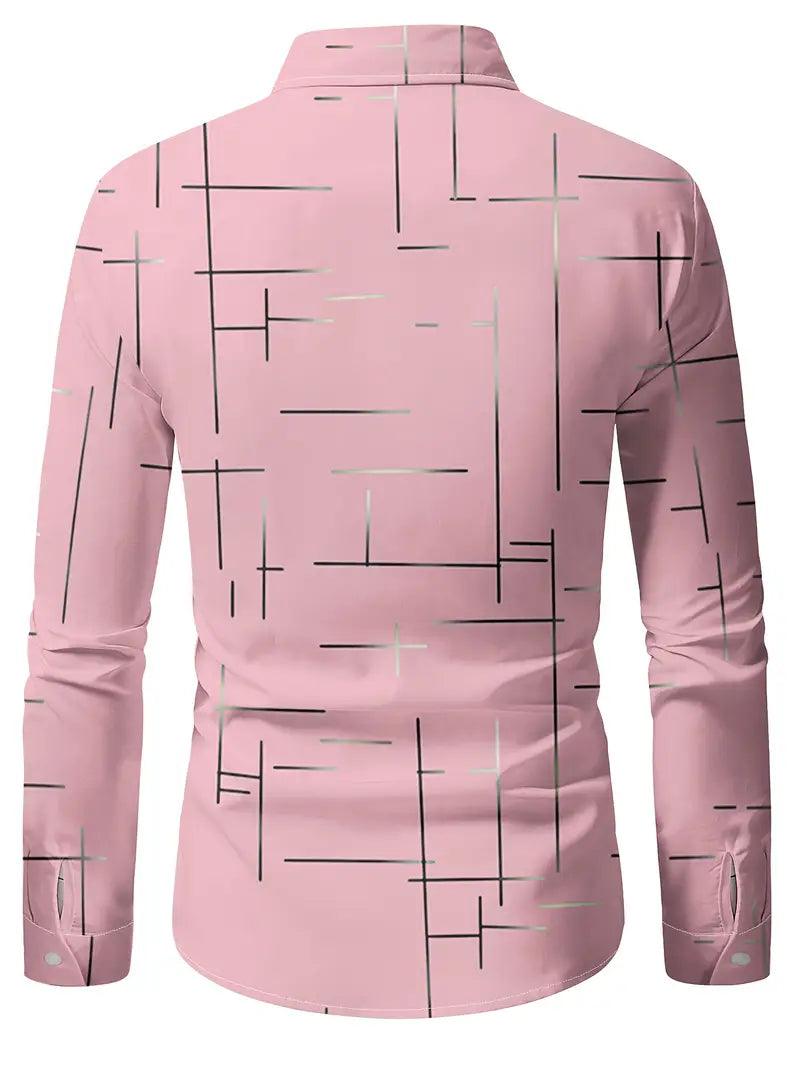 Nerio - Camicia a Maniche Lunghe Con Stampa Geometrica