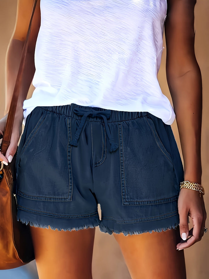 Katarina - Pantaloncini In Denim Con Elastico In Vita e Tasche