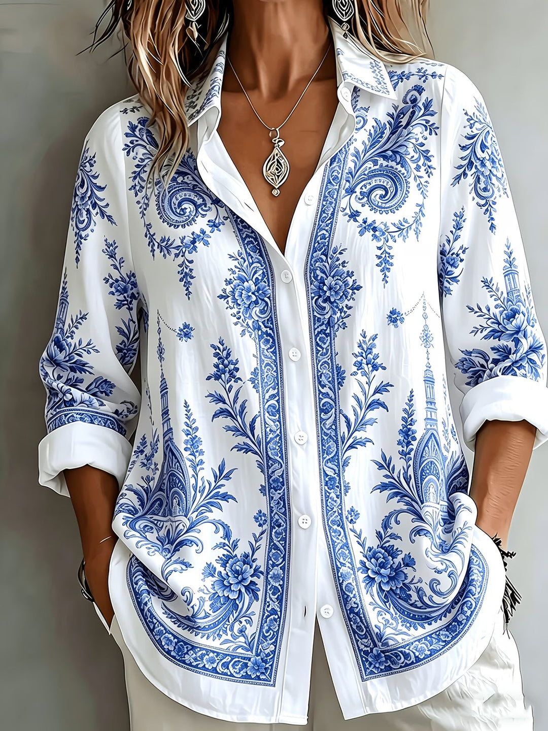 Aldana - Camicia a Maniche Lunghe Con Bottoni