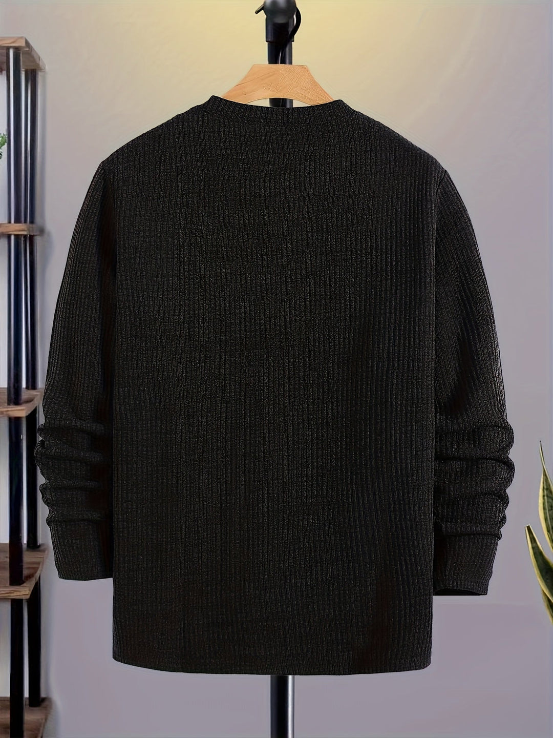 Dionisio - Maglione in Maglia a Coste con Collo Rotondo