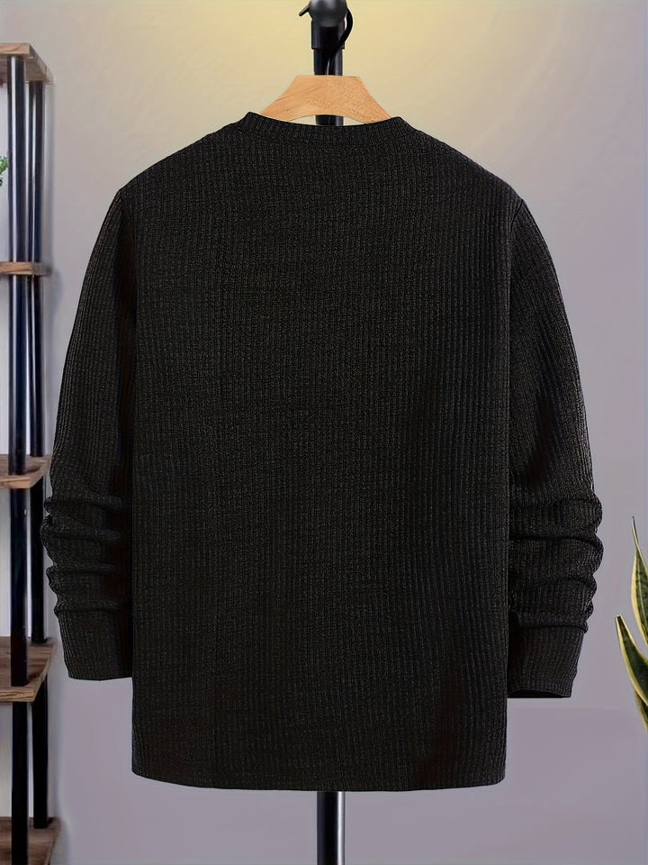 Dionisio - Maglione in Maglia a Coste con Collo Rotondo