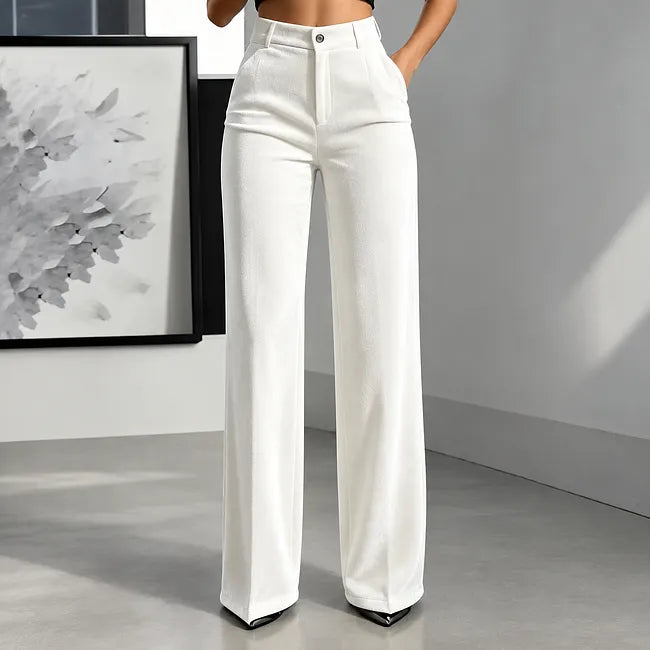 Jana - Pantaloni Vita Alta Gamba Larga