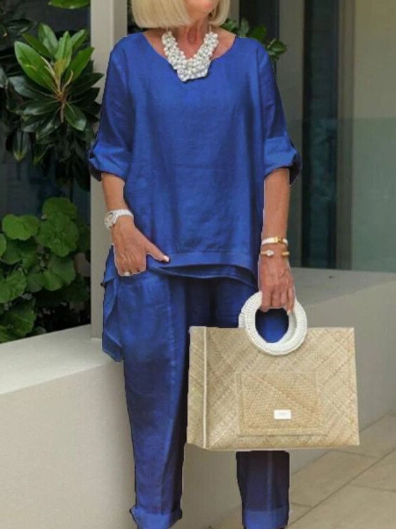 Danni - Completo Casual A 2 Pezzi Con Collo Rotondo