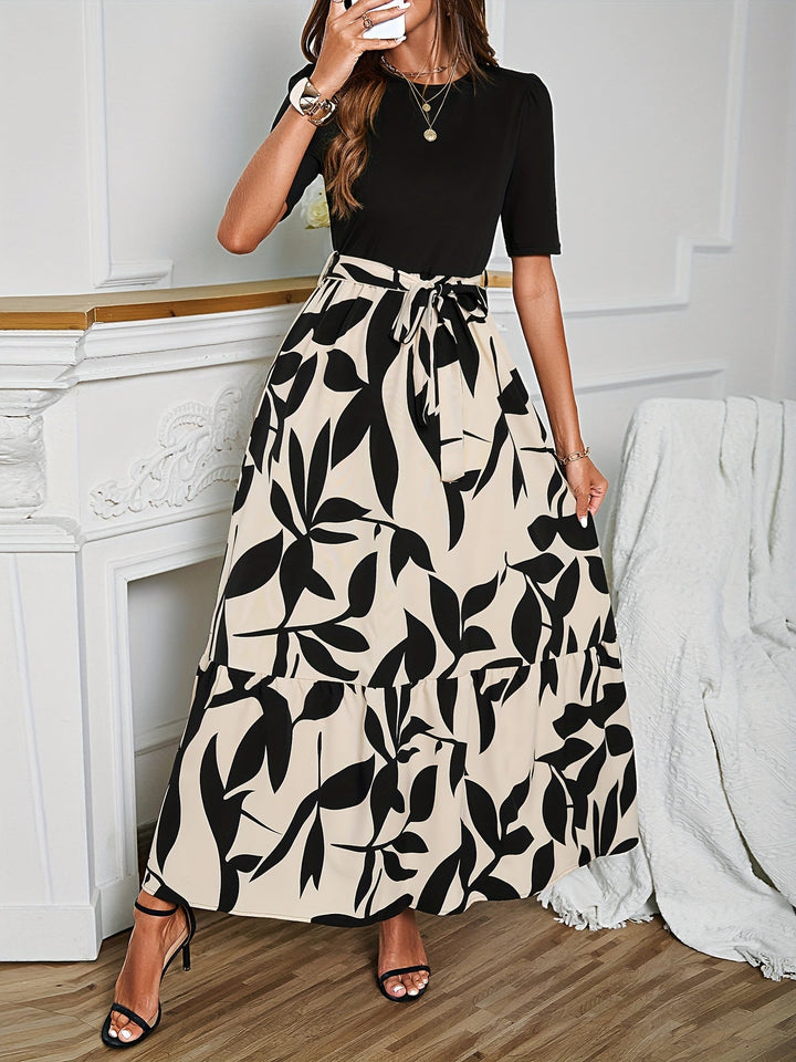 Nuray - Elegante Abito Floreale a Maniche Corte