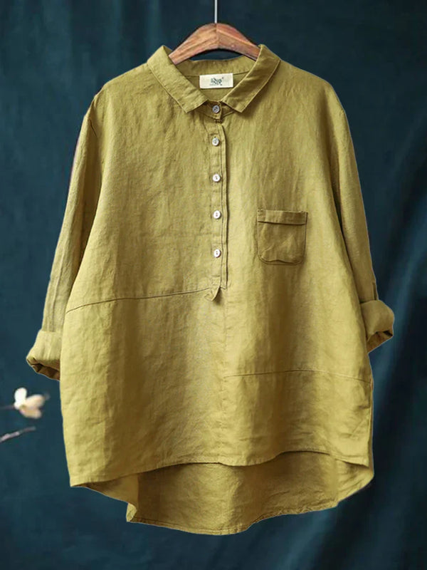 Winona - Camicia a Maniche Lunghe con Tasca Frontale e Bottoni