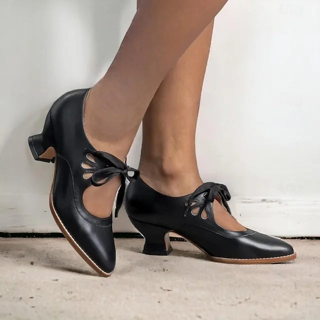 Zydrune - Décolleté Vintage in Pelle Con Tacco Alto
