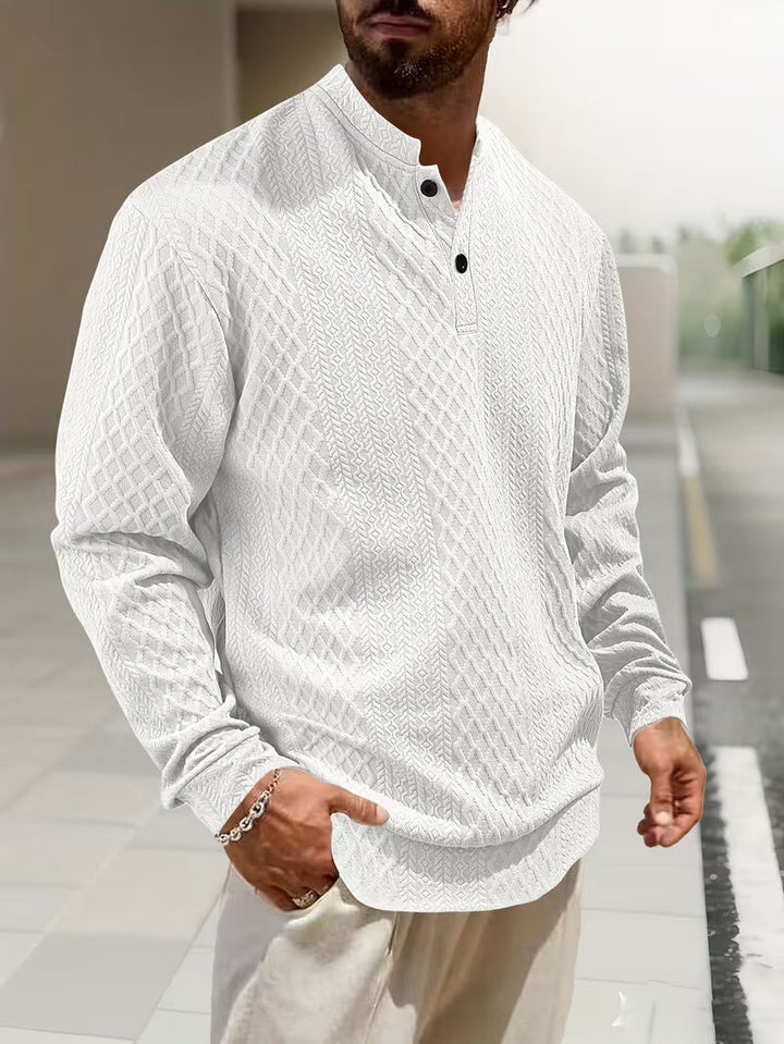 Mathew – Maglione Henley a Maniche Lunghe In Maglia Geometrica