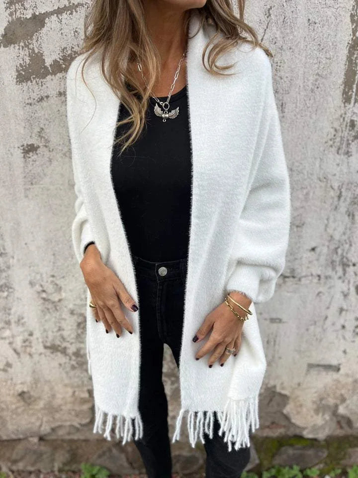 Ellyse - Cappotto Con Frange e Maniche Lunghe
