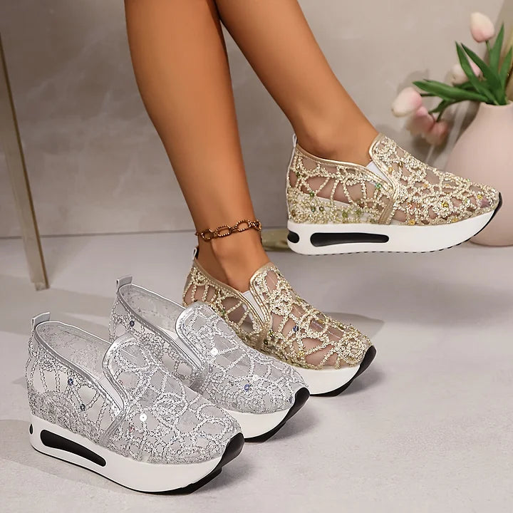 Heleen - Scarpa Sportiva a vita alta con paillettes