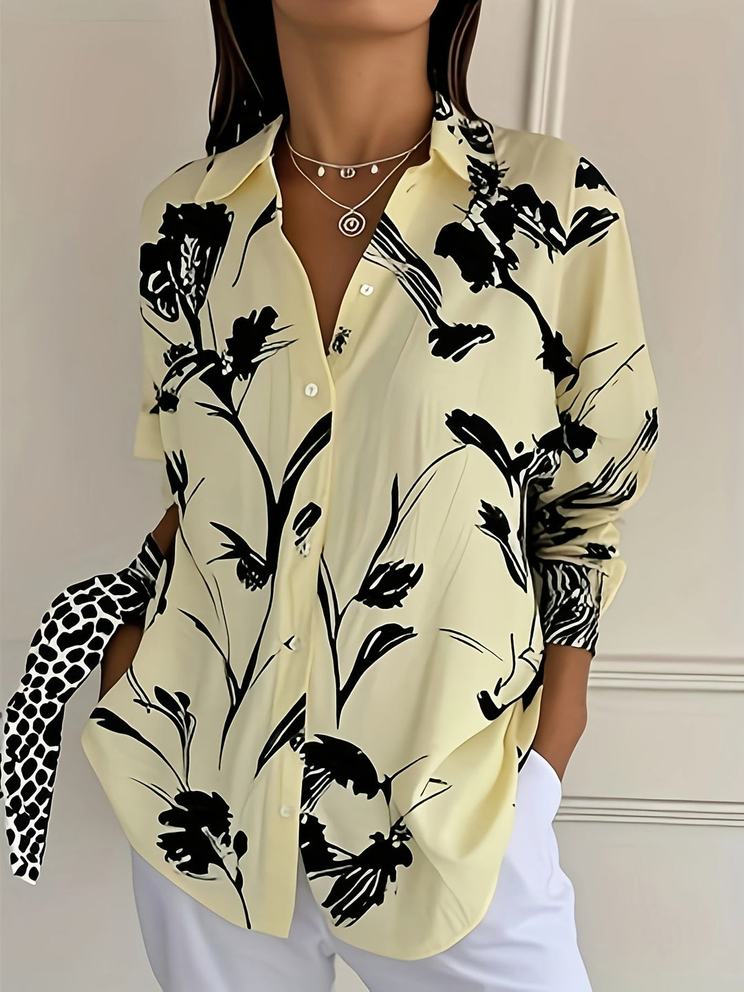 Ulka - Camicia a Maniche Lunghe Con Stampa Floreale