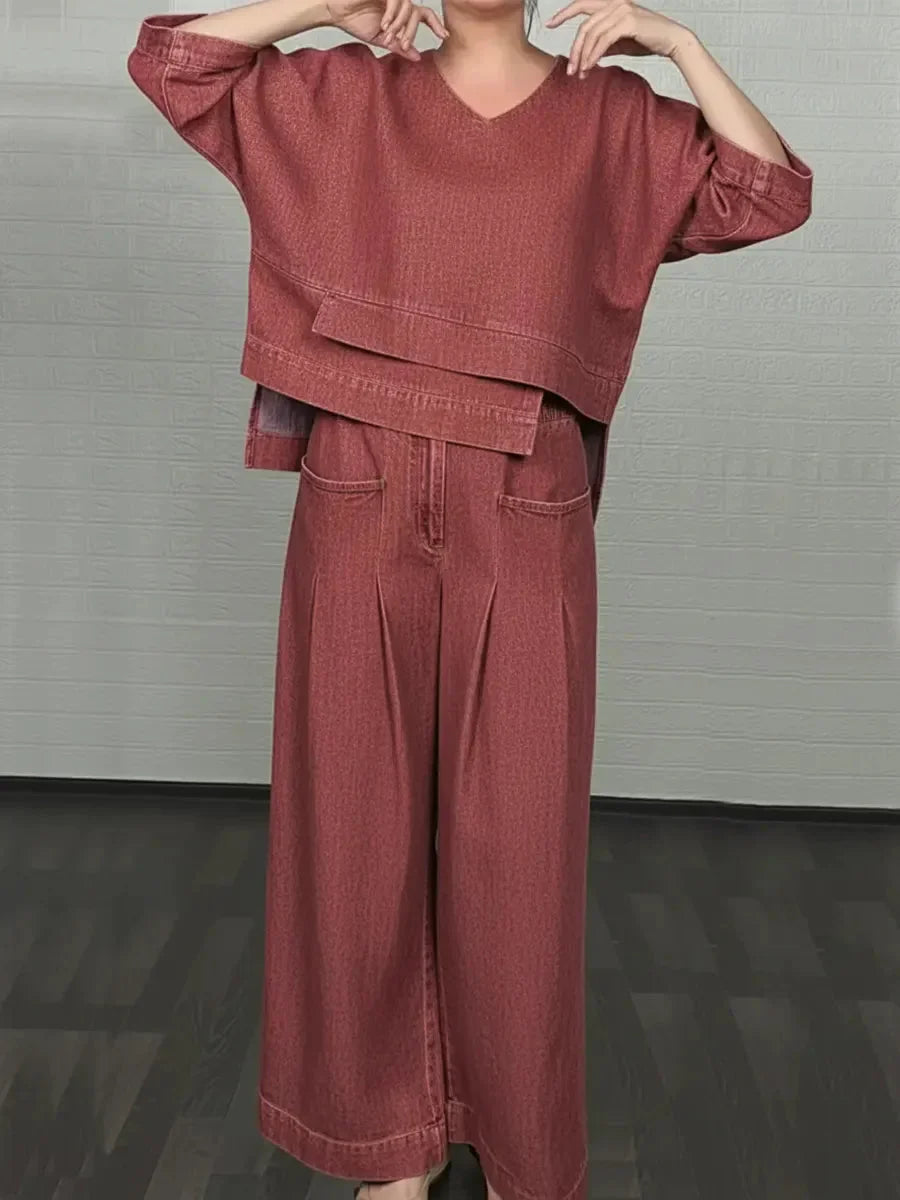 Ojinika - Set Casual In Denim a Due Pezzi