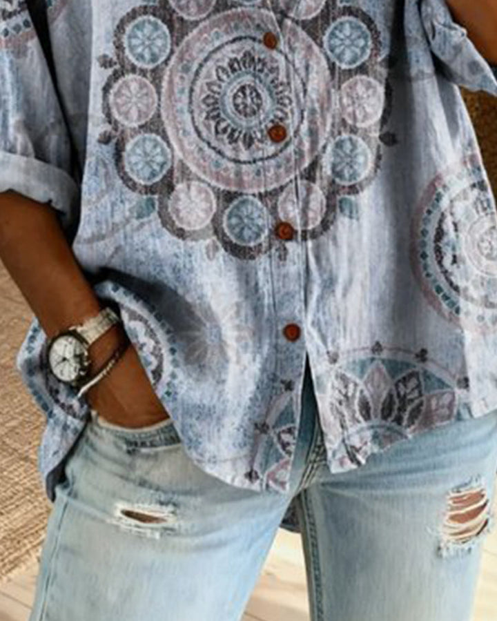 Nirita - Maglia a Maniche Lunghe Con Stampa Mandala