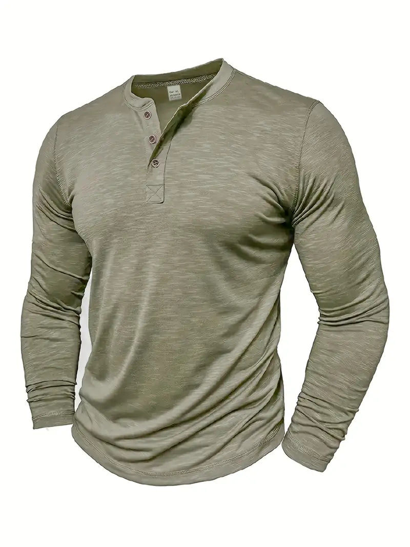 Randell - T-Camicia Casual a Maniche Lunghe