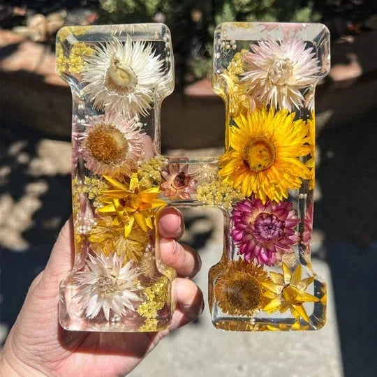 FloraShine - Lampada Da Notte in Resina Con Fiori Fatti a Mano