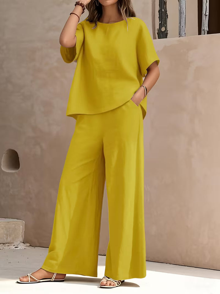 Josy -  Set Composto da Maglietta a Maniche Corte e Pantaloni a Gamba Larga