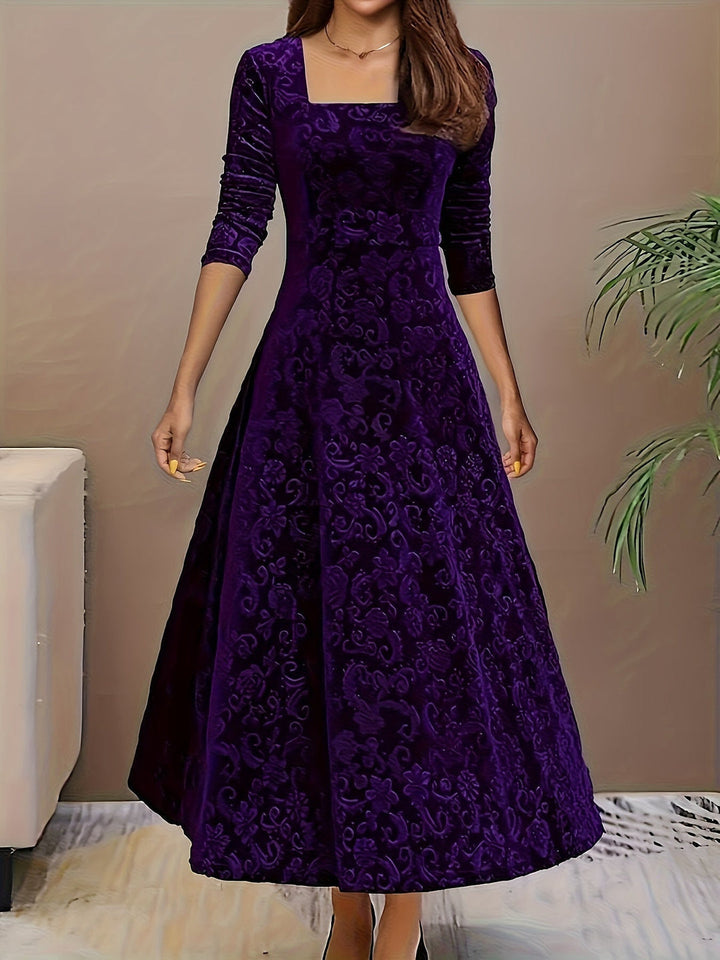 Otsuru - Elegante Abito In Velluto a Maniche Lunghe