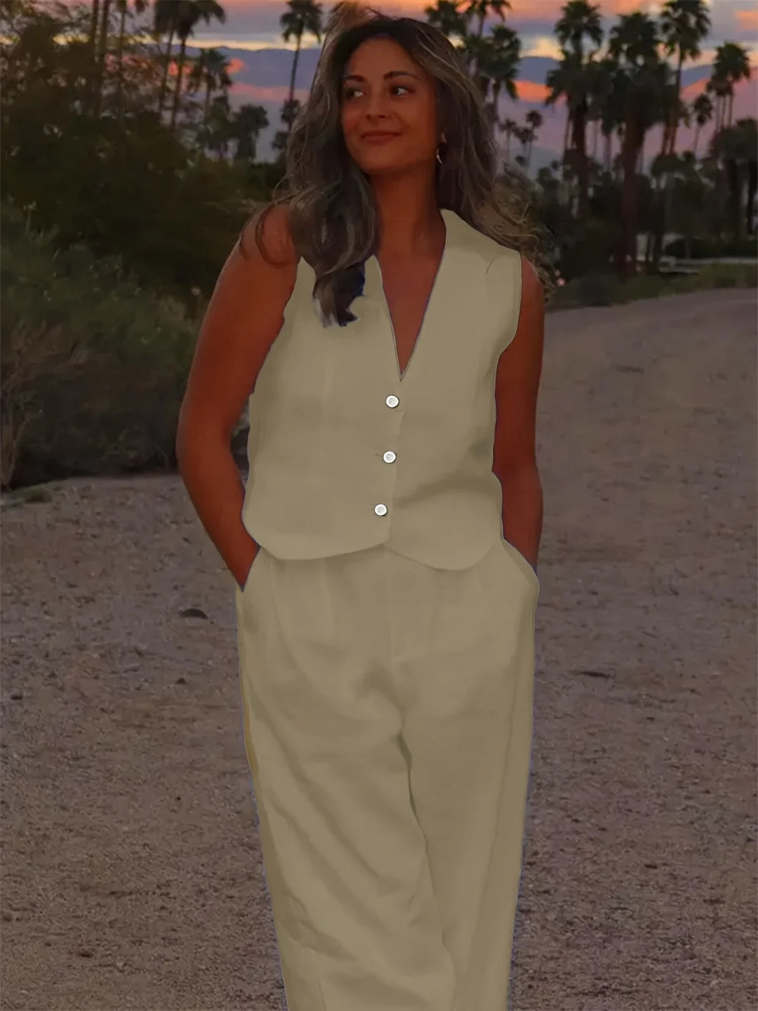 Jorja - Elegante Completo a Due Pezzi Senza Maniche