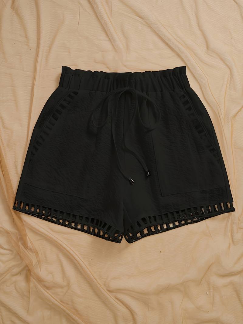 Mbakera - Pantaloncini Casual Con Tasca Funzionale in Pizzo