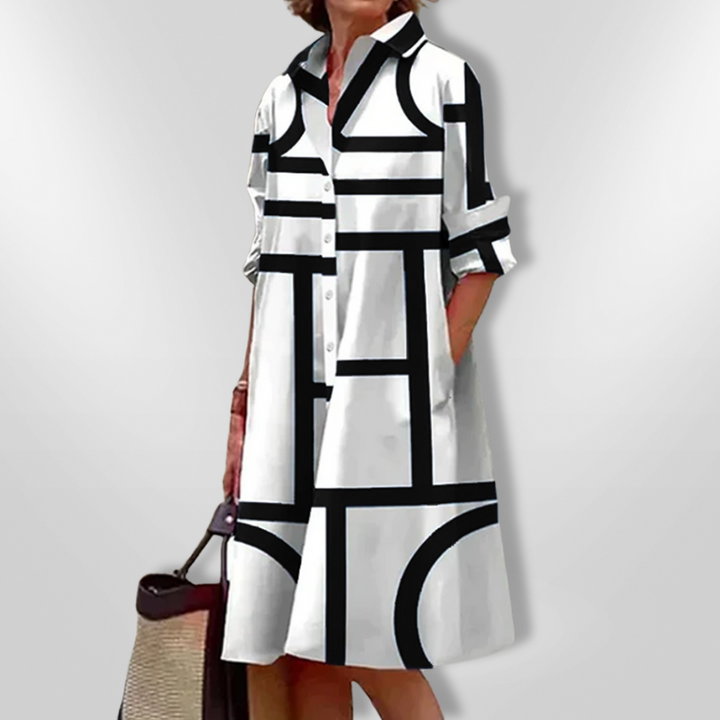 Lynna - Abito Midi Casuale Con Tasche E Bottoni
