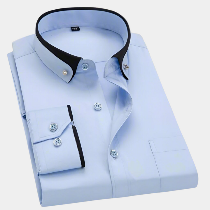 Daarik - Camicia Elegante Con Colletto A Contrasto E Maniche Lunghe