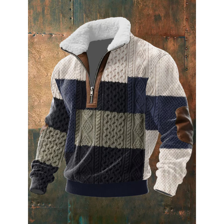 Ibrahima - Maglione In Pile Con Collo Alto e Zip