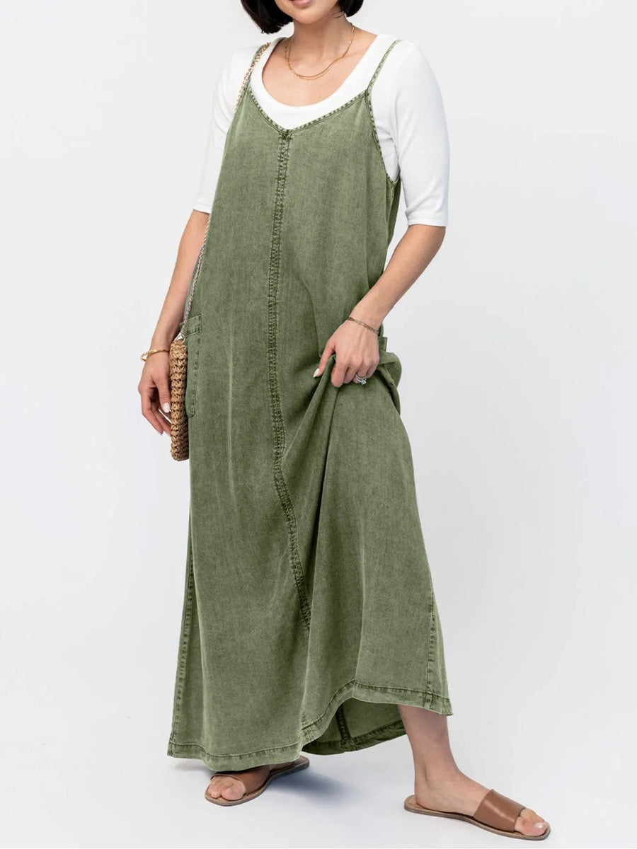 Éricaa - Maxi Abito In Denim Dal Taglio Largo