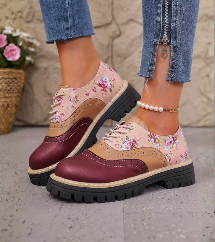 Kiela - Scarpe Oxford a Motivi Floreali Con Suola a Tasselli Spessi