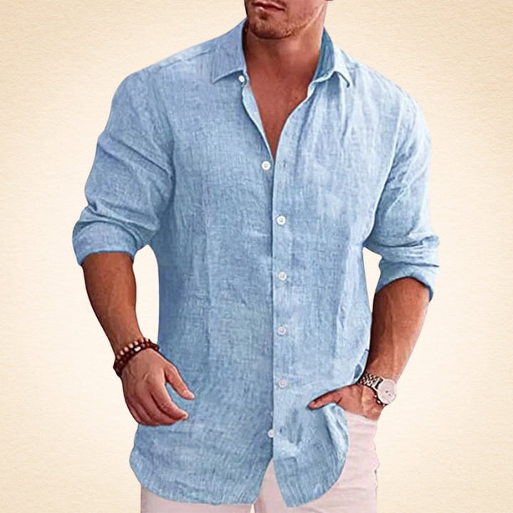 Guillermo - Camicia Casual In Lino A Maniche Lunghe