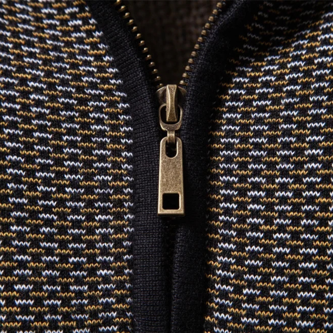 Limman - Maglione in Maglia Jacquard Con Mezza Zip
