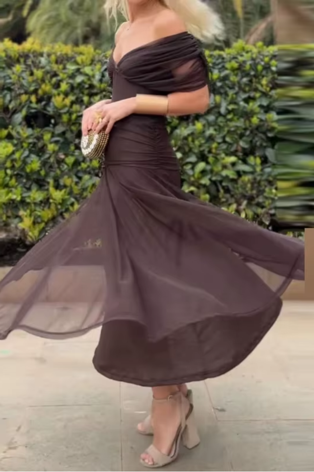 Nefeli - Elegante Abito Lungo Da Sera Con Scollo a V