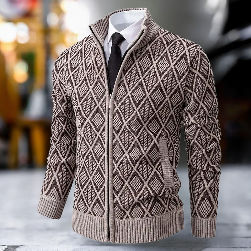 Lorian - Cardigan con Cerniera in Pile Spesso e Caldo