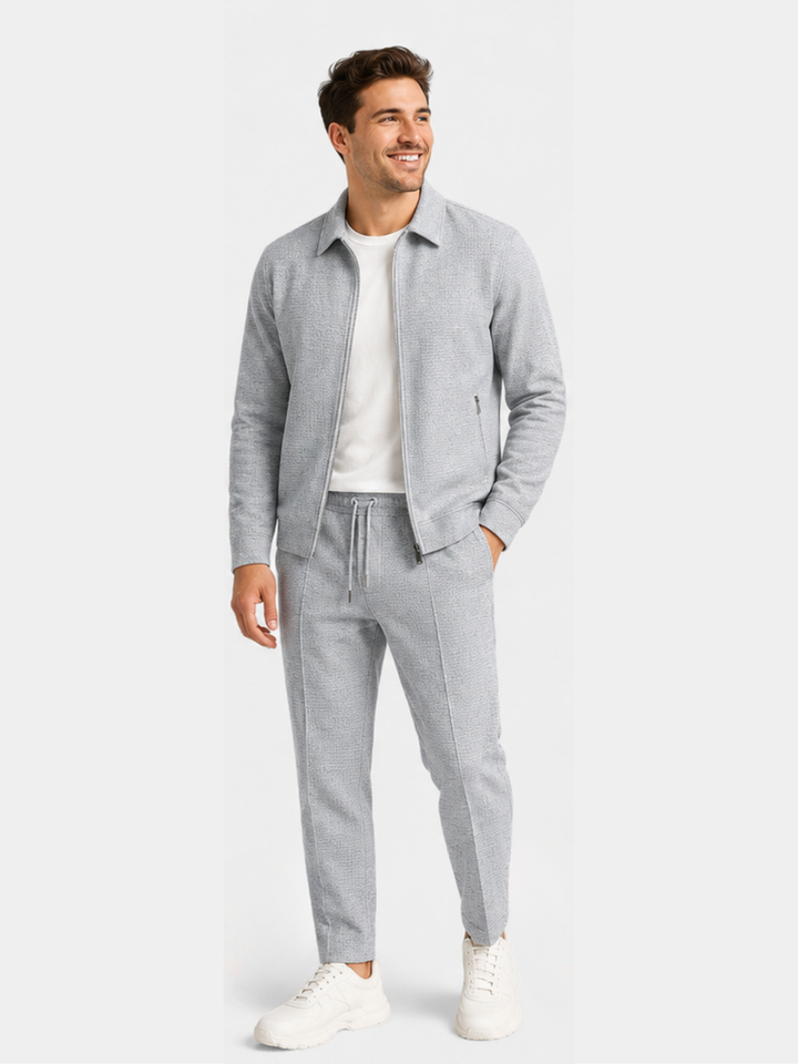 Tobiana - Set Composto Da Giacca Con ZIP a Trama Lavorata E Pantaloni Con Coulisse