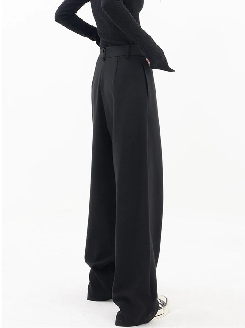 Nela - Pantaloni Sartoriali a Vita Alta Con Fondo Asimmetrico